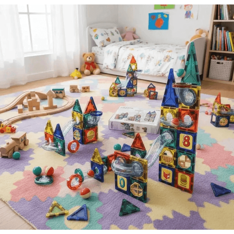 Bloques Magnéticos Infantil 73 Piezas Pista Bolas
