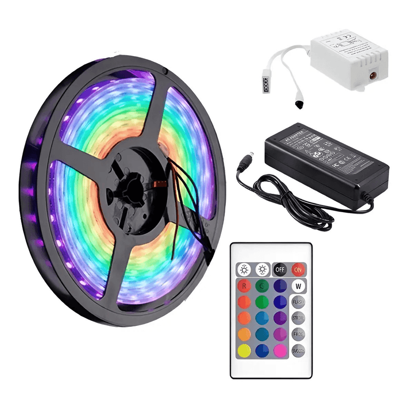 Tira Led 5050 Rgb Control Remoto Exterior 5 Mts