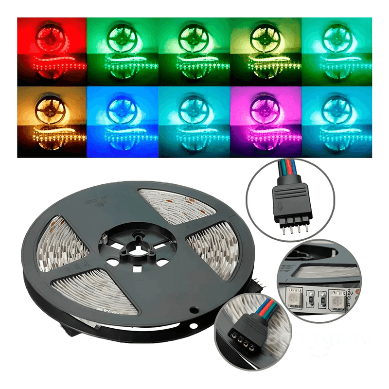 Tira Led 5050 Rgb Control Remoto Exterior 5 Mts