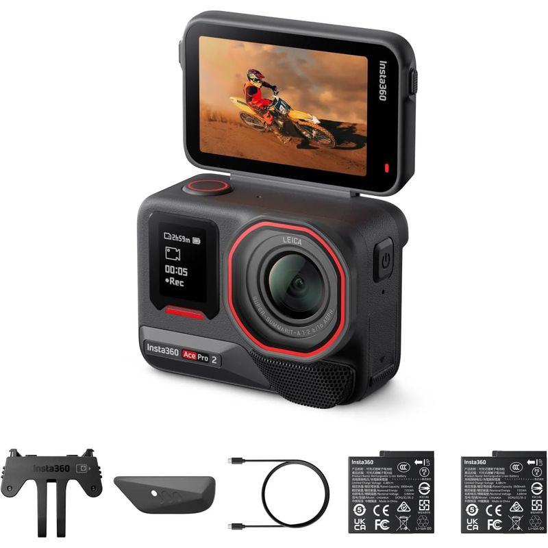 Cámara de Acción Insta360 Ace Pro 2 CINSBBGA-2B 8K Pantalla 2.5 Pulgadas Midnight Black