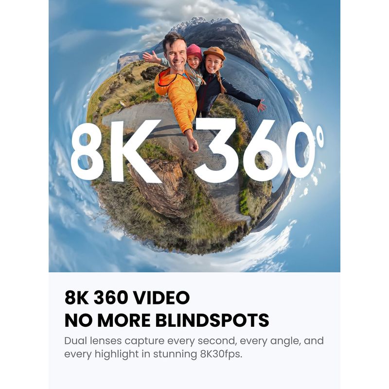 Cámara de Acción Insta360 X4 Air 8K 360 Pantalla 2.09 Pulgadas