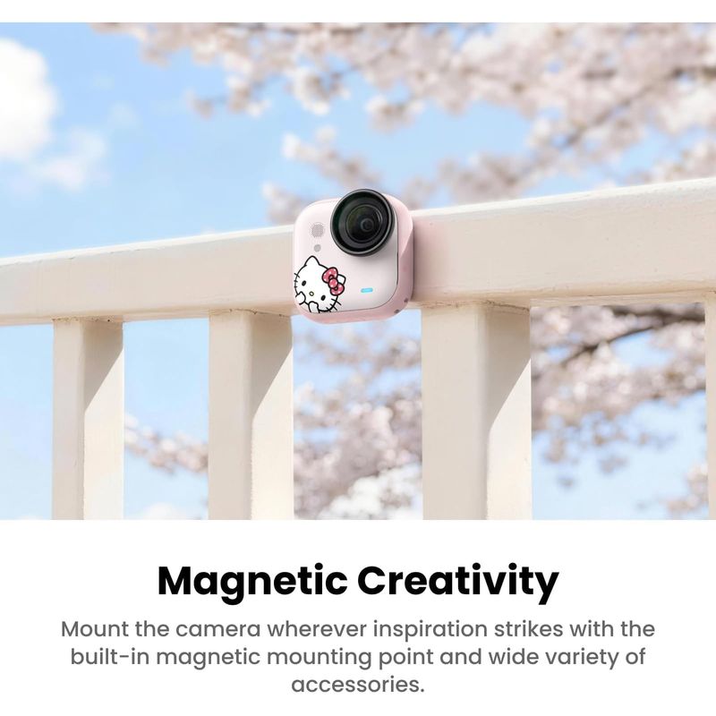 Cámara de Acción Insta360 GO Ultra Hello Kitty Edition 4K Sensor 1/1.28 Pulgadas Pantalla 2.49 Pulgadas Sakura Pink