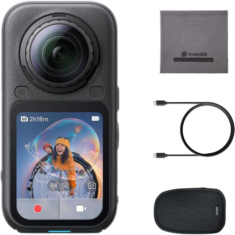 Cámara de Acción Insta360 X6 8K Sensores Duales 1/1.1 Pulgadas Pantalla 2.32 Pulgadas
