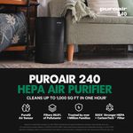 Purificador de Aire PuroAir 240 Filtro HEPA Cobertura 1000 Pies Cuadrados