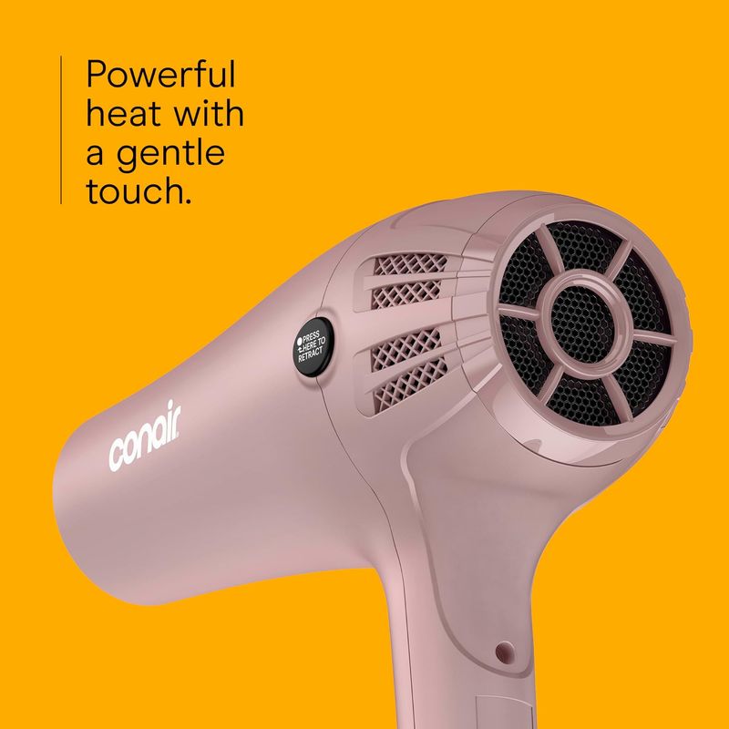 Secador de Pelo Conair 209L 1875W con Difusor y Concentrador Rosa Claro Mate