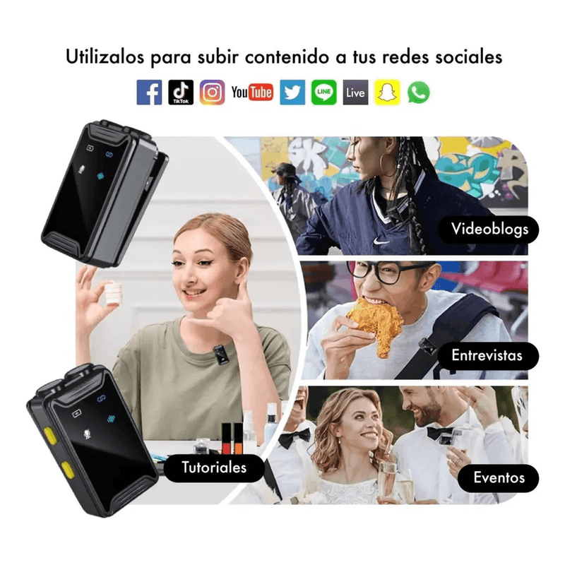 Microfono Inalambrico Profesional Celular Doble