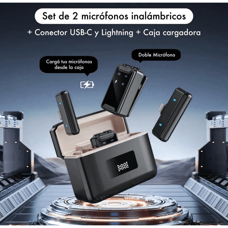 Microfono Inalambrico Profesional Celular Doble