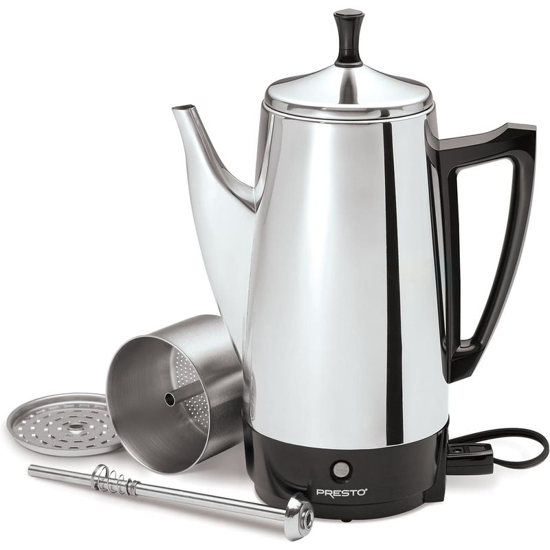 Cafetera Electrica Percoladora Presto 02811 Acero Inoxidable 12 Tazas 800W