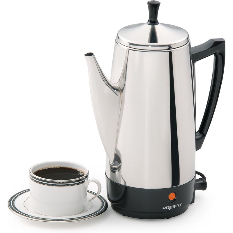 Cafetera Electrica Percoladora Presto 02811 Acero Inoxidable 12 Tazas 800W