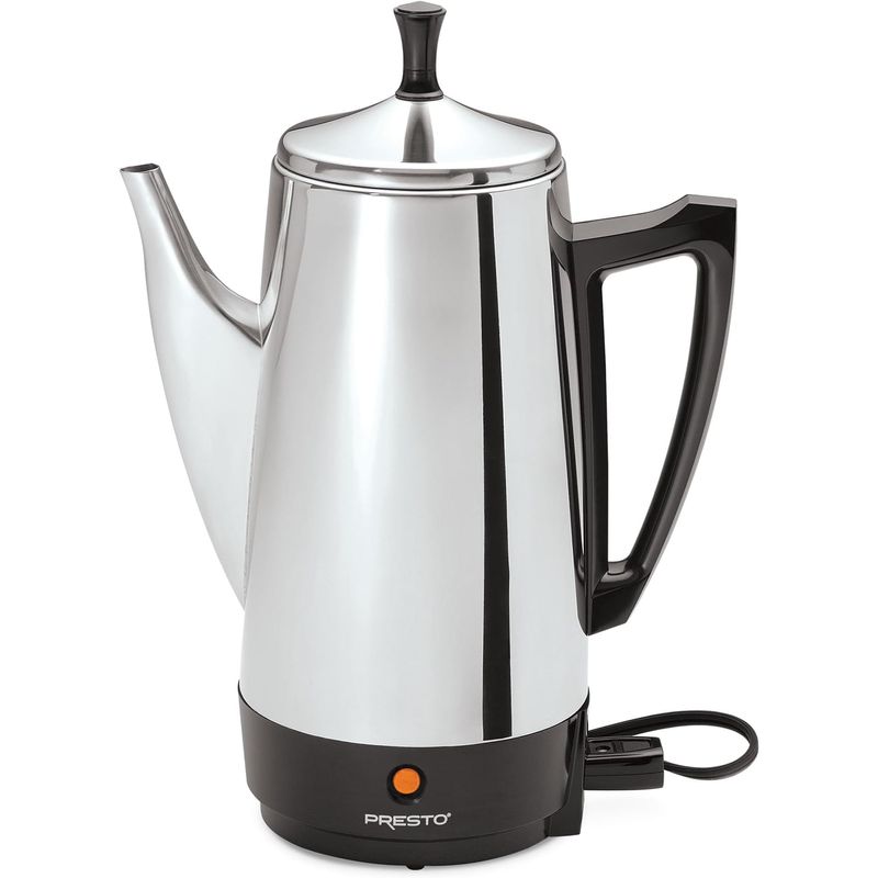 Cafetera Electrica Percoladora Presto 02811 Acero Inoxidable 12 Tazas 800W