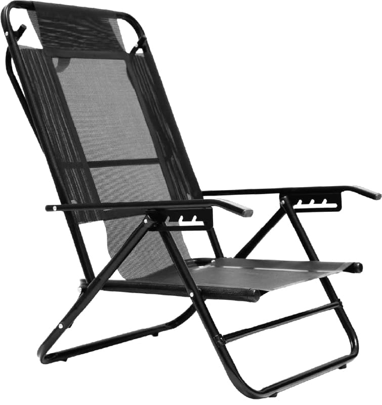 Reposera Playera Descansar 50028 5 Posiciones Negro