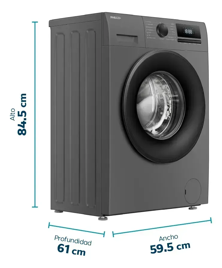 Lavasecarropas Philco PHLS1054DGN 10,5/6 kg Inverter Gris Oscuro