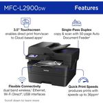 Impresora Multifuncion Brother MFC L2900DW Laser Monocromatica 36 ppm Escaneo Duplex Pantalla Tactil 3.5 Pulgadas