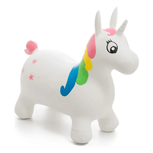Caballito Saltarin Inflable De Goma Unicornio Con Luz