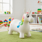 Caballito Saltarin Inflable De Goma Unicornio Con Luz