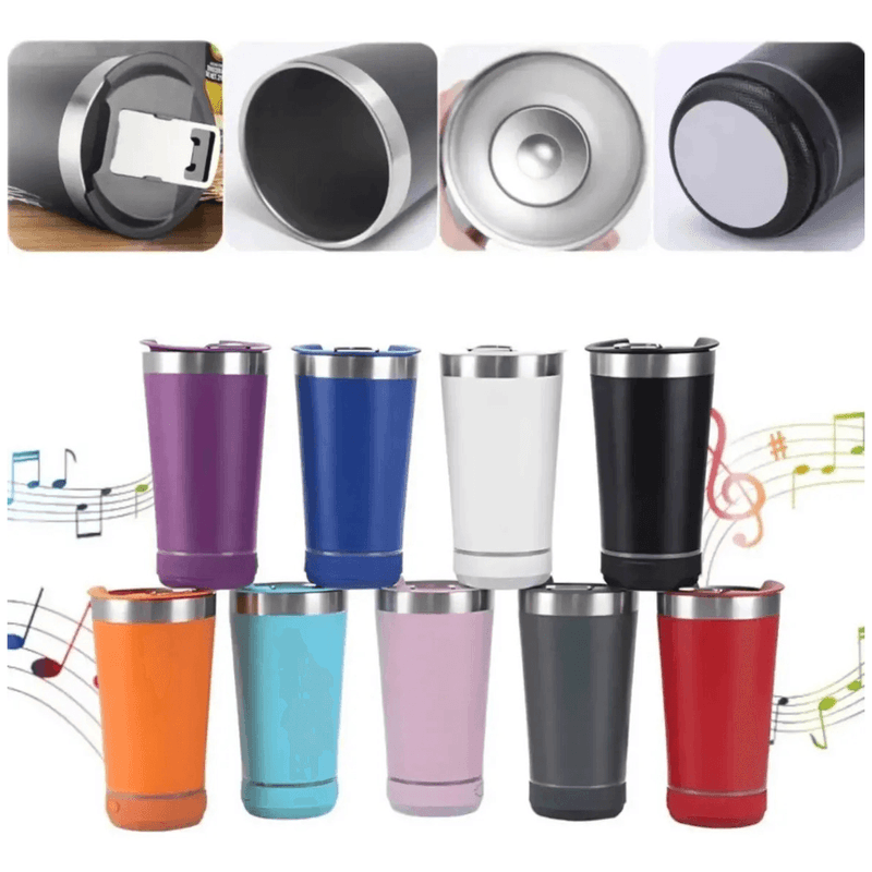 Vaso Térmico 473ml Parlante Inalámbrico Rgb Music