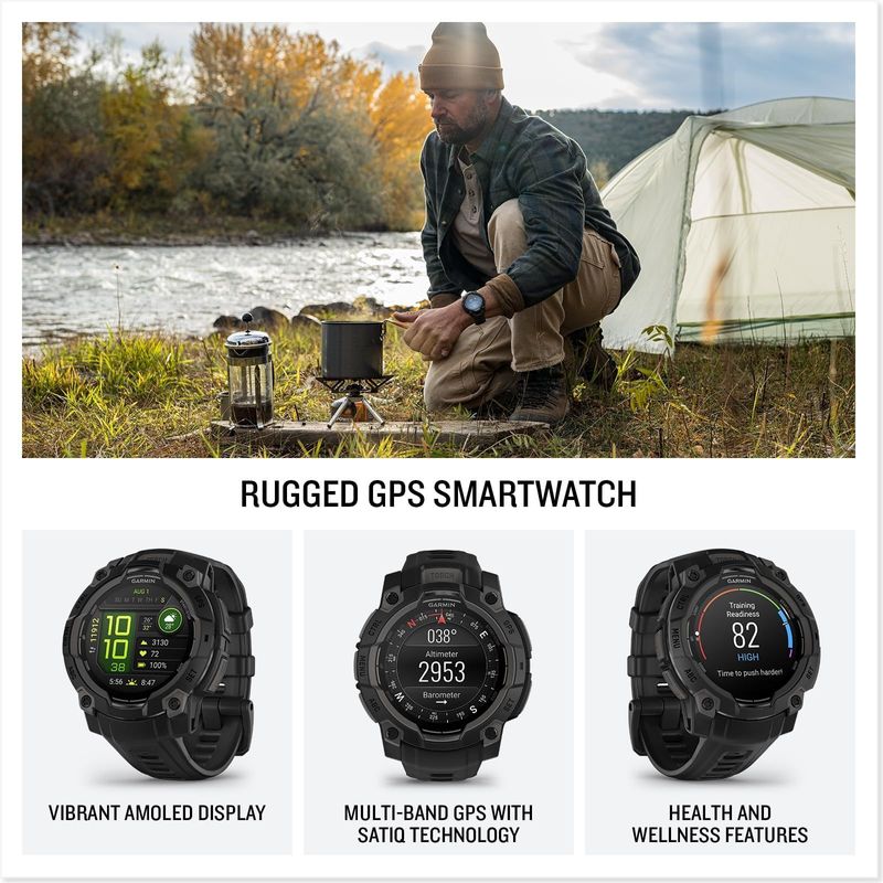 Smartwatch Garmin Instinct 3 AMOLED 45mm Pantalla 1.2 Pulgadas 4GB Negro
