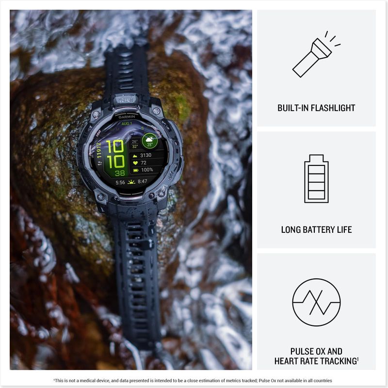Smartwatch Garmin Instinct 3 AMOLED 45mm Pantalla 1.2 Pulgadas 4GB Negro