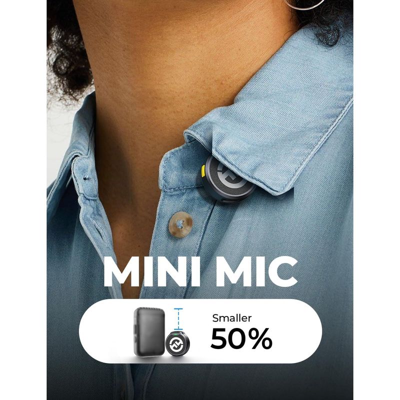 Microfono Inalambrico Lavalier Hollyland Lark M2 48KHz 24 bits compatible con iPhone Android Camara y PC