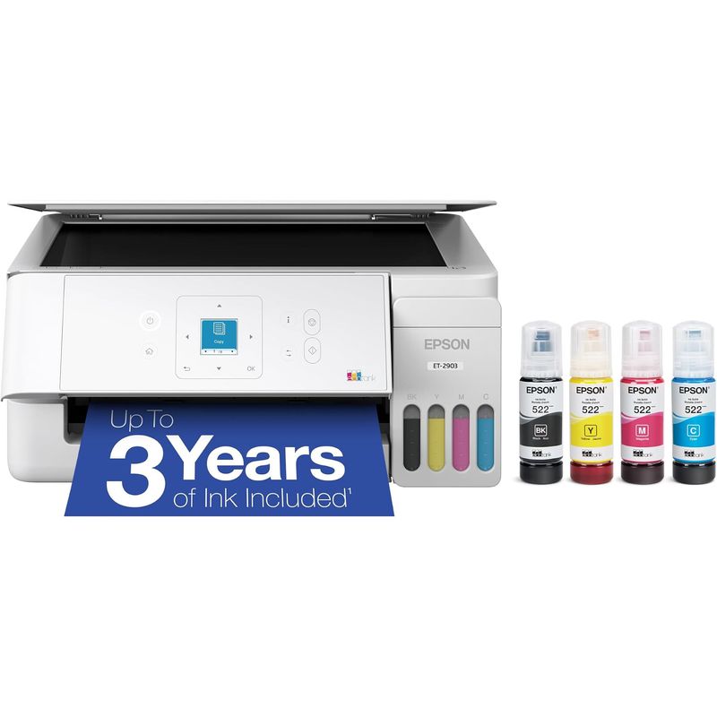 Impresora Multifuncional Epson EcoTank ET-2903 Wi-Fi Inyección de Tinta Blanco