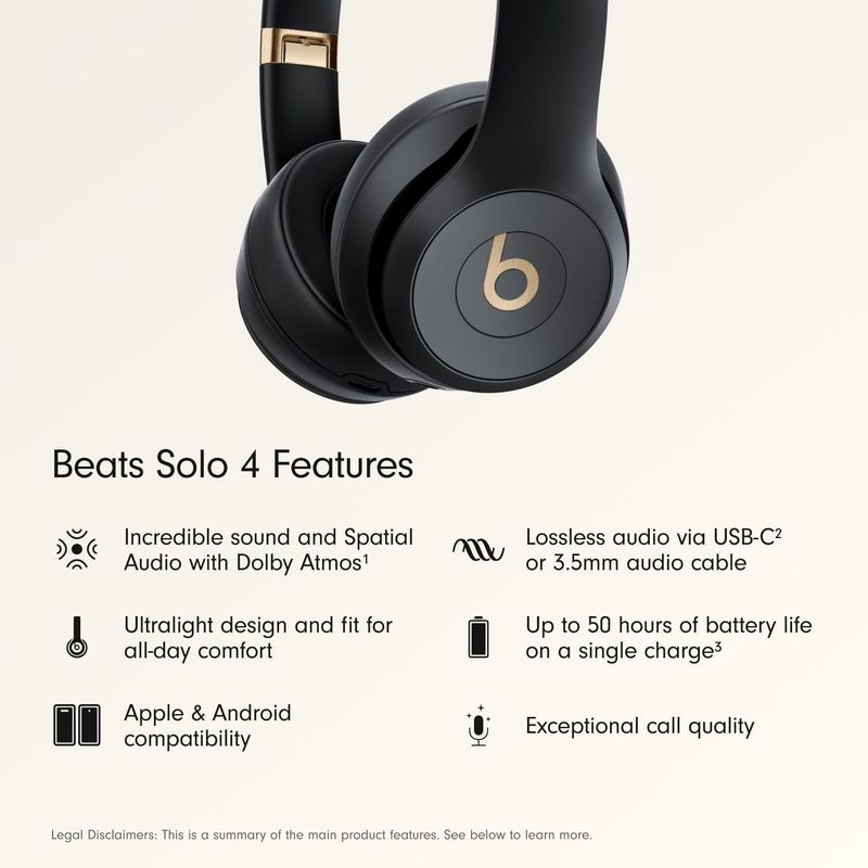 Auriculares Inalámbricos On-Ear Beats Solo 4 Bluetooth 50 Horas de Batería MC2L4LL/A