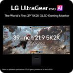 Monitor LG 39GX950B-B.AUS OLED 39 pulgadas 5K UHD 165Hz 0.03ms Curvo