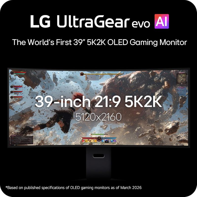 Monitor LG 39GX950B-B.AUS OLED 39 pulgadas 5K UHD 165Hz 0.03ms Curvo