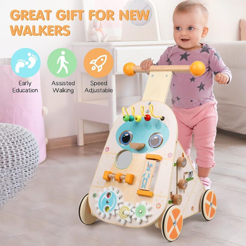 Caminador De Madera Para Bebés Canuan JS-push walker-JQR-1 Con Centro De Actividades