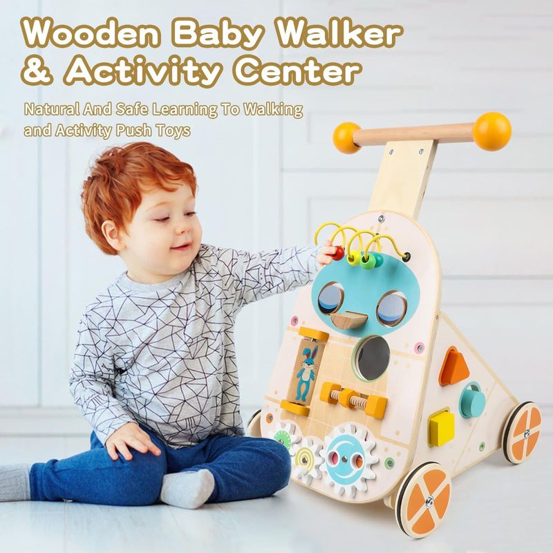 Caminador De Madera Para Bebés Canuan JS-push walker-JQR-1 Con Centro De Actividades