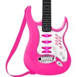 Set de Guitarra Eléctrica de Juguete Best Choice Products SKY3017 con Micrófono y Amplificador Rosa