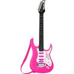 Set de Guitarra Eléctrica de Juguete Best Choice Products SKY3017 con Micrófono y Amplificador Rosa