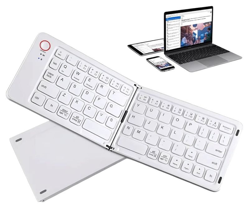 Teclado Bluetooth plegable con soporte para teléfono