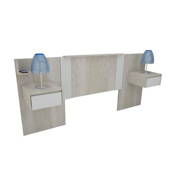 Respaldo con 2 mesas de luz flotantes de 140 a 200 cm - 3006 - 3006 HEL