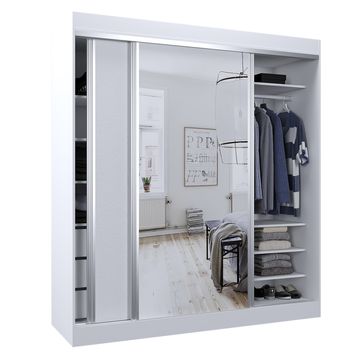 Placard Vestidor 2 Puertas Corredizas con Espejo 180X200 - 506 - 506 BLA