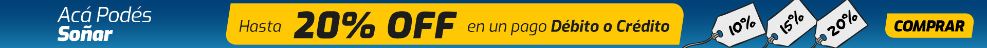 Descuentos en un pago con Debito y Credito